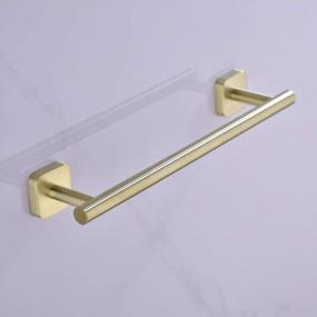 img 1 attached to 16" SUS304 Stainless Steel Brushed Gold Towel Bar - Rust Proof Bathroom Kitchen Cloth Holder