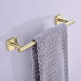 img 3 attached to 16" SUS304 Stainless Steel Brushed Gold Towel Bar - Rust Proof Bathroom Kitchen Cloth Holder