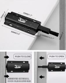 img 1 attached to Magnetic Push Latches for Cabinet Door Jiayi 2 Pack - Effortless Touch Latch for Kitchen Cabinet Closure - Sleek Black Pop Out Magnetic Catch - Convenient Push Release Cabinet Hardware
