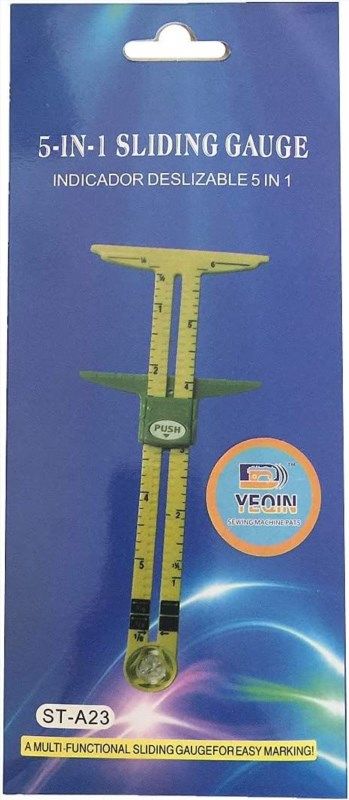 YEQIN 2 Pieces Sliding Gauge Quilting Sewing Measuring Tools Plastic T  Gauge for Sewing Quilting, 2 Different Size