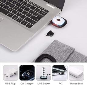 img 2 attached to Светодиодная шапочка со светом, унисекс USB аккумуляторная Hands Free 4 светодиодная шапка налобного фонаря Зимняя вязаная шапка с ночным освещением Фонарик Женщины Мужчины Подарки для папы Его Муж Флуоресцентный желтый