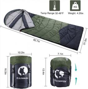 img 3 attached to CANWAY Lightweight Waterproof Sleeping Bag For 4 Seasons Camping & Traveling - Ideal For Adults & Kids