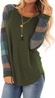 👚 women's lightweight color block long sleeve loose fit pullover sweatshirts tunics tops shirts by halife логотип