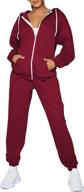 2-piece women's sweatsuit set with zip-up hoodie and jogger pants, featuring pockets - fixmatti логотип
