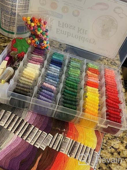 img 1 attached to 364-Pack Embroidery And Friendship Bracelet Floss Kit With 200 Vibrant Colors And Cross Stitch Tools By INSCRAFT - Perfect For Embroidery, Cross Stitching, And Bracelet Stringing review by Marcus Freeman