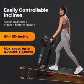 img 3 attached to Mobvoi Home Treadmill 3HP Folding 15% Incline Bluetooth Workout App LED Monitor Walking Running Machine Easy Assembly 25 Preset Program For Indoor Exercise Fitness Home Gym