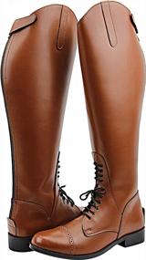 img 4 attached to Victory Women'S Leather English Field Boots For Horseback Riding And Equestrian, Tan - Hispar