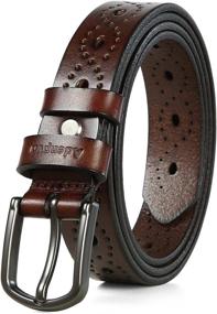 img 4 attached to Leather Belts Women Jeans Black Women's Accessories in Belts