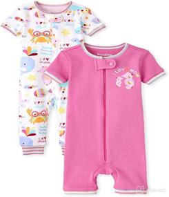 img 1 attached to 🐠 The Children's Place 2-Pack Sea Life Snug Fit Cotton One Piece Pajamas for Baby and Toddler Girls