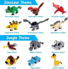 img 2 attached to ThinkMax 12pcs Prefilled Easter Eggs: Jungle Animals & Dinosaurs Building 🐣 Blocks for Easter Fun, Basket Stuffers, Party Favors, Egg Hunts & Classroom Prizes