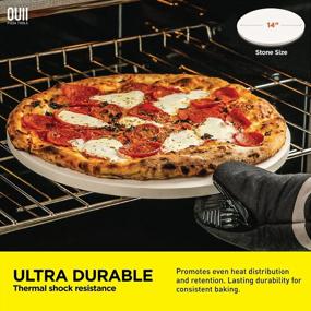 img 2 attached to Get Perfectly Baked Pizzas & More With OUII 14'' Round Premium Cordierite Pizza Stone Set For Oven/Grill!