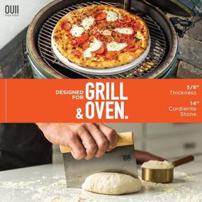 img 3 attached to Get Perfectly Baked Pizzas & More With OUII 14'' Round Premium Cordierite Pizza Stone Set For Oven/Grill!