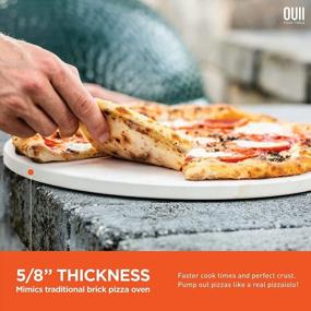 img 1 attached to Get Perfectly Baked Pizzas & More With OUII 14'' Round Premium Cordierite Pizza Stone Set For Oven/Grill!