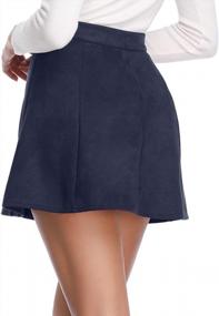 img 1 attached to Fuinloth Women'S Faux Suede Skirt Button Closure A-Line High Wasit Mini Short Skirt 2022