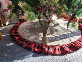 img 3 attached to Merry Christmas Party Decor: 36 Inch Red & Black Buffalo Plaid Tree Skirt By AISENO!