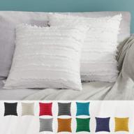 2 упаковки gigizaza decor 18x18 дюймов белые льняные наволочки для диванной подушки квадратной формы логотип