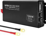 datouboss 1000w power inverter: pure sine wave converter with dual ac 🔌 outlets & led display – 12v dc to 110v ac - 2000w peak logo