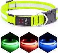 🐶 vizpet led dog collar - usb rechargeable & 100% waterproof - adjustable & bright safety light - glowing collars for dogs logo