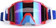 motorcycle goggles dirt bike goggles atv motocross racing riding goggles off road otg mountain bike goggles uv400 windproof dustproof ski goggles protective goggles (red white frame color 1 lens) logo