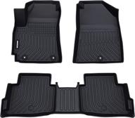 🚗 jdmon all-weather car mats for kia seltos 2020-2023, custom fit floor liner in black, front & rear, 2-row logo