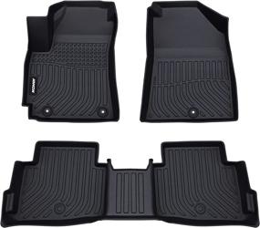 img 4 attached to 🚗 JDMON All-Weather Car Mats for Kia Seltos 2020-2023, Custom Fit Floor Liner in Black, Front & Rear, 2-Row