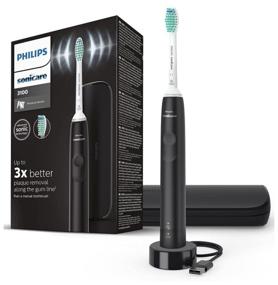 img 4 attached to Philips Sonicare 3100 HX3673 sonic toothbrush, black