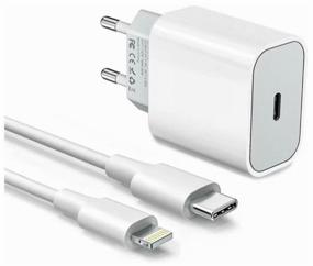 img 2 attached to Сетевое зарядное устройство для телефона / Сетевой адаптер USB- C 20 W Кабель Type- C - Lightning