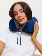 travel pillow blue, feelway, on the neck with memory effect logo