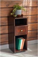 hesby bedside table with drawer nightstand 9 chocolate walnut logo