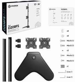 img 4 attached to Mount ONKRON D208FS for two monitors 13"-34" desktop, 2 x 8 kg, black