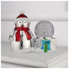 img 4 attached to Figure Luazon Lighting Snowman and ball, 16 cm, silver/red