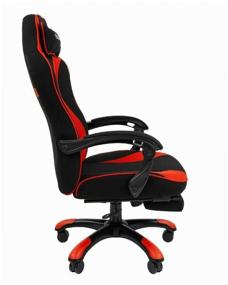 img 4 attached to 💺 Chairman Game 35 - Gaming Computer Chair with Retractable Footrest, Black/Red (Fabric)