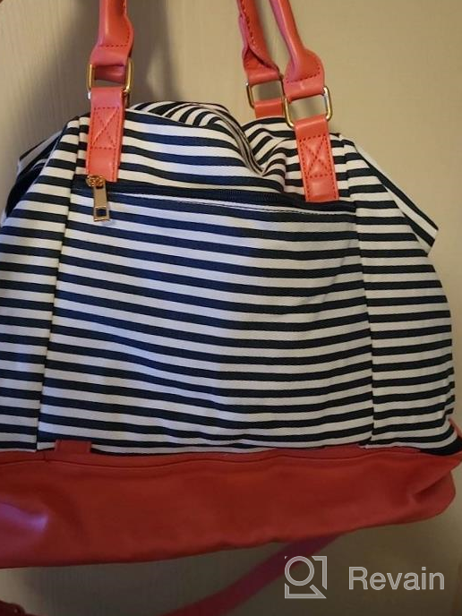 img 1 attached to Women'S Carry-On Tote Weekender Bag W/ Shoe Compartment & Trolly Handle - BLUBOON Canvas Overnight Travel Duffle Bag review by Kyle Hong