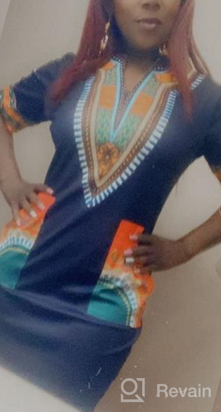 img 1 attached to SheKiss Women'S African Attire Dashiki Traditional Tribal Vintage Ethnic Midi Dress review by Tim Springer