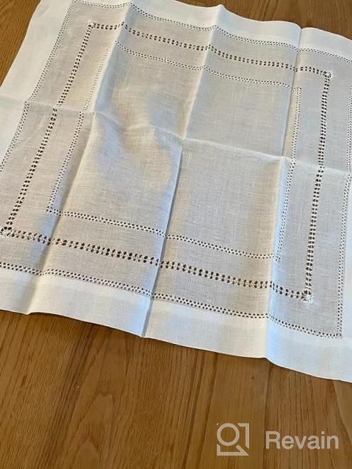 img 1 attached to Handmade White Linen Table Runner With Hemstitch Detailing - Machine Washable, 16 X 90 Inches Long, Ideal For Dining Tables review by Anthony West