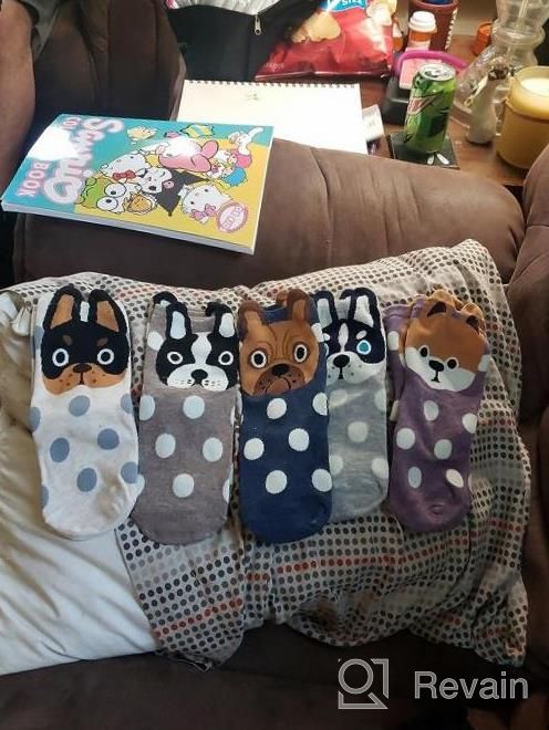 img 1 attached to 5 Pairs Womens Cute Dog Patterned Animal Socks Colorful Funny Casual Cotton Novelty Crew Socks Christmas review by Michael Rasberry