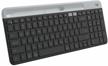 logitech k580 slim multi-device wireless keyboard graphite, russian logo