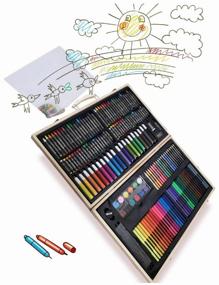 img 4 attached to Artistic painting set "Creativity set" for young artist, 220 pieces in a wooden case, drawing set for children