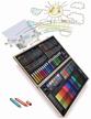 artistic painting set "creativity set" for young artist, 220 pieces in a wooden case, drawing set for children logo