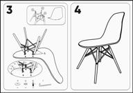 set of chairs stool group style dsw, metal, 4 pcs. color: dark gray логотип