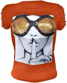 img 4 attached to Sparkle & Shine With PESION Women'S Sequined Short Sleeve T-Shirt - Fun Graphic Tees For Every Day