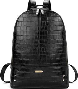 img 4 attached to Стильный женский кожаный рюкзак для ноутбука, подходит для 15,6-дюймового компьютера, идеально подходит для путешествий, бизнеса, колледжа и любителей винтажа