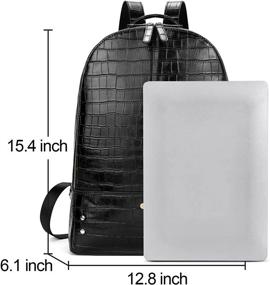 img 1 attached to Стильный женский кожаный рюкзак для ноутбука, подходит для 15,6-дюймового компьютера, идеально подходит для путешествий, бизнеса, колледжа и любителей винтажа