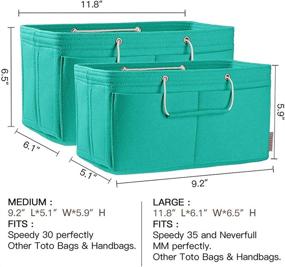 img 3 attached to 👜 Optimized Handbag Insert with Multi-Pocket Organizer Handles for Women's Accessories and Handbag Accessories