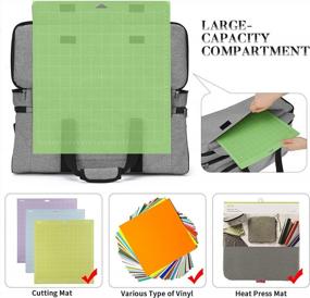 img 2 attached to Cricut Maker3/Explore Air2/3 Carrying Case With Double Layer Storage Tote Bag, Large Cutting Mat Pocket, Water Repellent For Silhouette Cameo3/4 - Grey