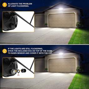 img 1 attached to 6200LM Dusk To Dawn Outdoor Flood Lights With 3 Adjustable Heads And IP65 Waterproof Rating - Perfect For Garage, Patio, And Yard Security In Daylight White