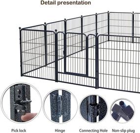 img 1 attached to Heavy Duty Dog Playpen - 16 Panels, 32 Inch Height, Indoors or Outdoors, Anti-Rust Folding Exercise Fence for Large, Medium, Small Dogs and Pets - Portable with Door