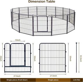 img 3 attached to Heavy Duty Dog Playpen - 16 Panels, 32 Inch Height, Indoors or Outdoors, Anti-Rust Folding Exercise Fence for Large, Medium, Small Dogs and Pets - Portable with Door