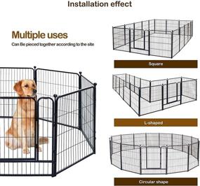 img 2 attached to Heavy Duty Dog Playpen - 16 Panels, 32 Inch Height, Indoors or Outdoors, Anti-Rust Folding Exercise Fence for Large, Medium, Small Dogs and Pets - Portable with Door