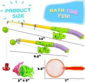 img 1 attached to 🎣 Magnetic Light Up Kids Fishing Pole Bath Toy Set by Liberty Imports - Rod and Reel with Sea Turtle and 5 Unique Fish - Outdoor Water Toys and Fishing Game for Kids Age